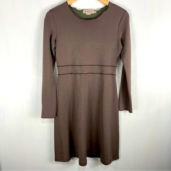 Elise Gug Wool Blend Essential Classic Long Sleeve Slip Pullover Mini Dress 38 - Picture 1 of 5